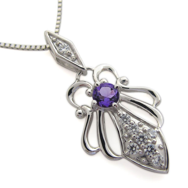 楽天市場】アメジスト ネックレス レディース シルバー 大人かわいい