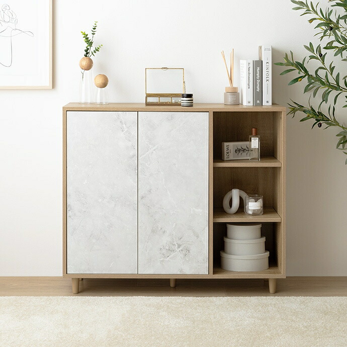 楽天市場】キャビネット チェスト ラック 収納 可動棚 扉付き 本棚