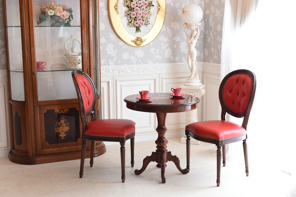 イタリアン ヴィンテージ調 ダイニングチェア レザー 猫脚 NO.1 楽天