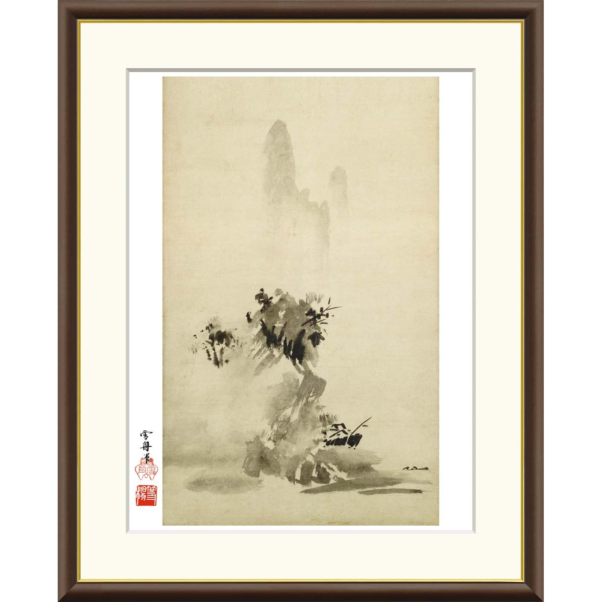 水墨画 日本画 雪の御嶽 春甫 水墨画 日本画 雪の御嶽 春甫