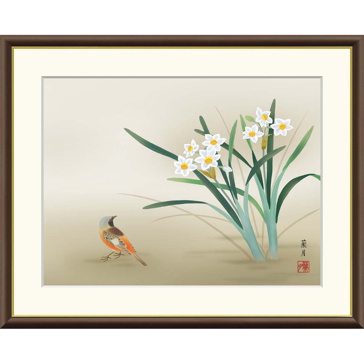 油絵 絵画 水仙 作者サイン入り 油絵 絵画 水仙 作者サイン入り 水仙