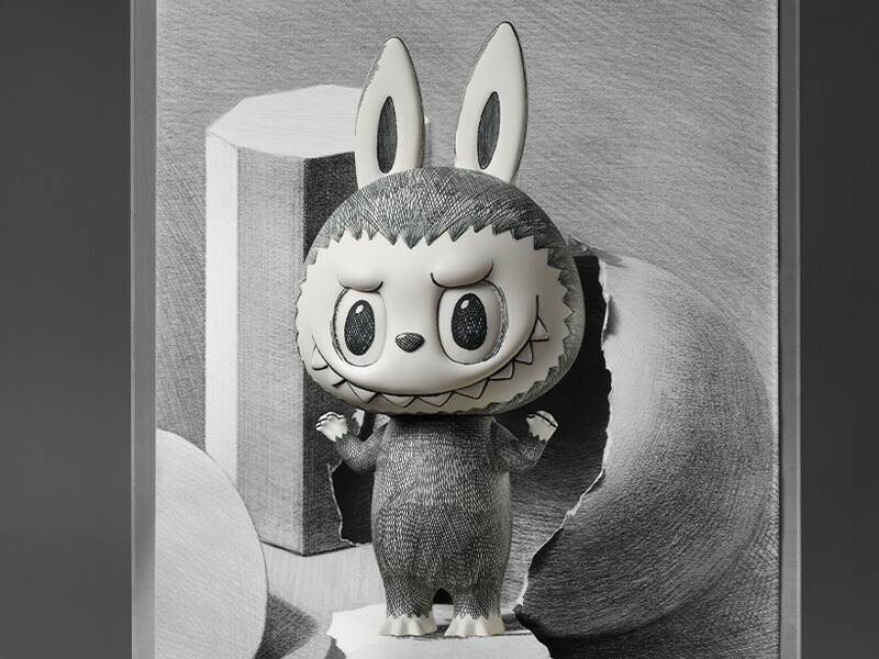 ぬいぐるみ POPMART MEGA LABUBU 400% Sketch Labubu The Monsters