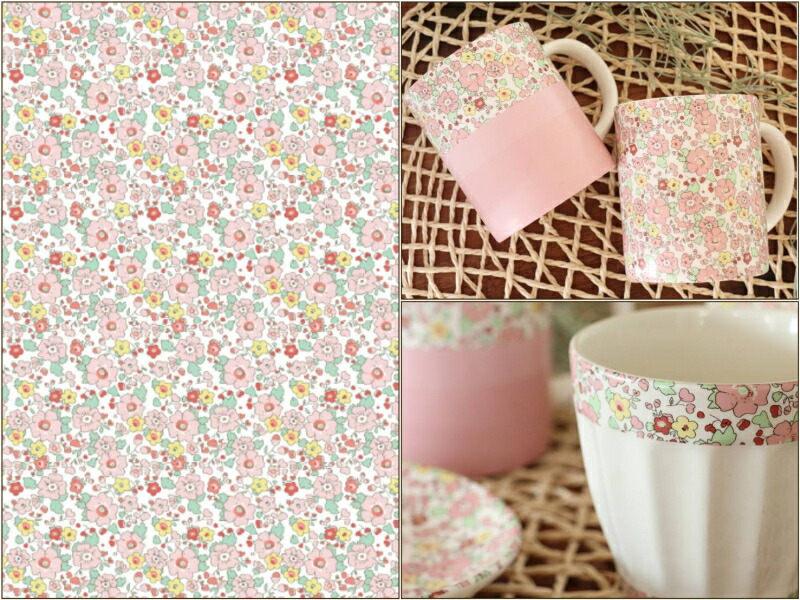 楽天市場】ポーセラーツ 転写紙 【白磁用】Floral Pattern Pink Orange