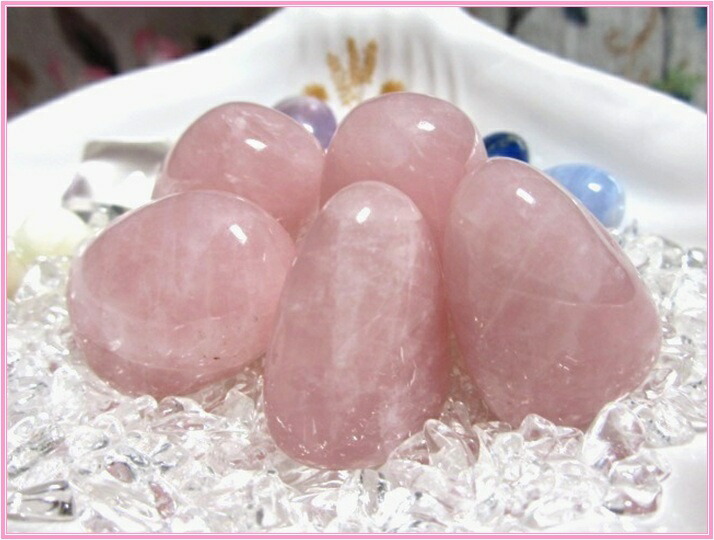 楽天市場】天然石パワーストーンタンブルローズクォーツ(紅石英/紅水晶