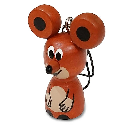 楽天市場】クルテク ウッドキーチェーン (ネズミ) ストラップ仕様