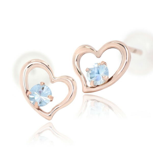 楽天市場】アクアマリン ハート（ピアス｜レディースジュエリー