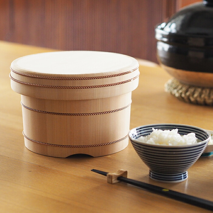 楽天市場】山一 自在のお櫃 / 木曾さわら おひつ 2合 木のお櫃 銅箍 た