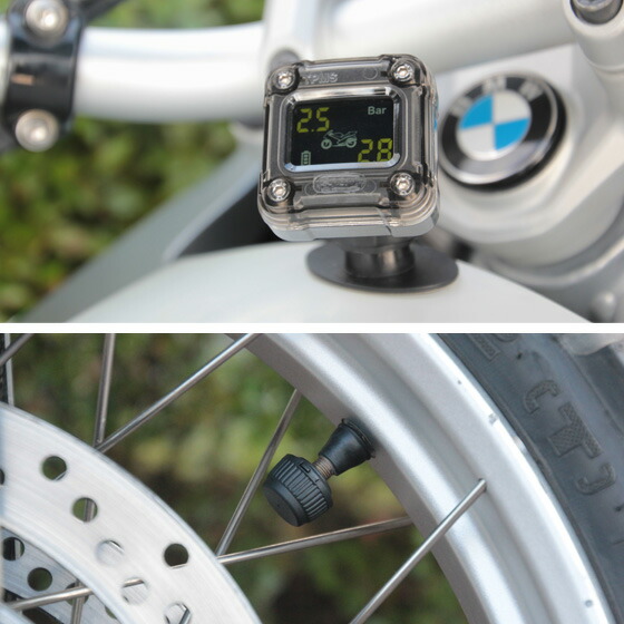 楽天市場】バイク専用ワイヤレスタイヤ空気圧モニターAirmoni(エアモニ