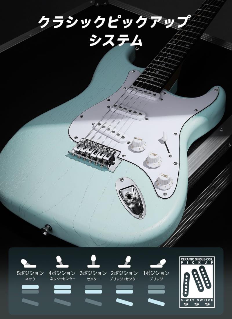 楽天市場】Donner エレキギター 初心者セット STタイプ SSS