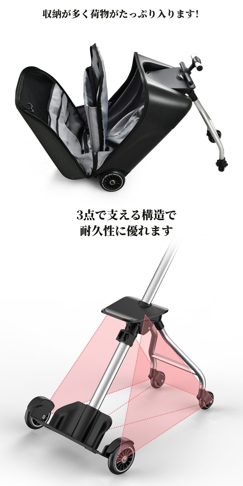 楽天市場】Q-BOX正規品 乗れるキャリーケース 乗れるスーツケース 小物