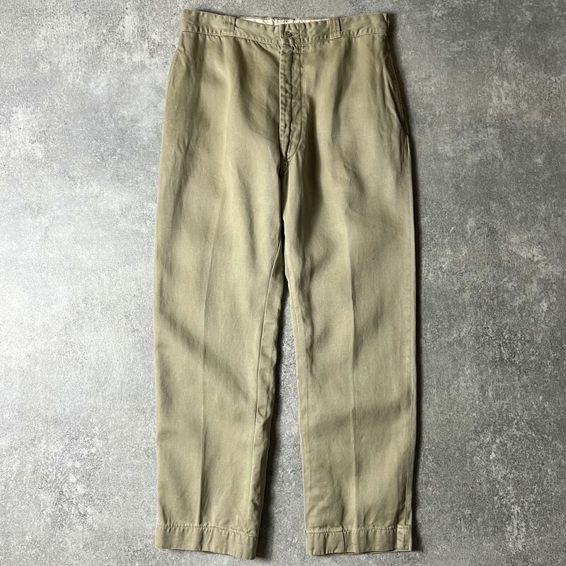 50-60s US ARMY チノパン PRENTICEジップ 米軍 実物 50-60s US ARMY