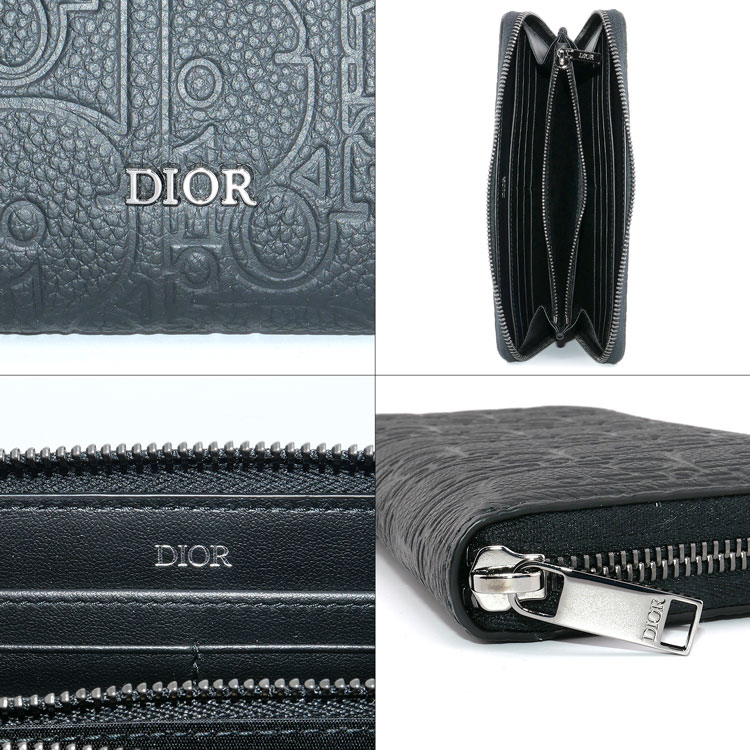 極美✨付属完備✨ディオール 二つ折り財布 オブリーク サドル レザー