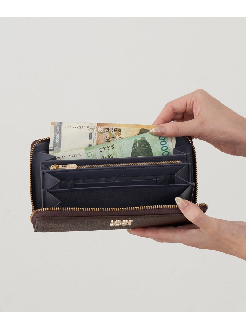 楽天市場】モノグラムプレートラウンドジップウォレット russet