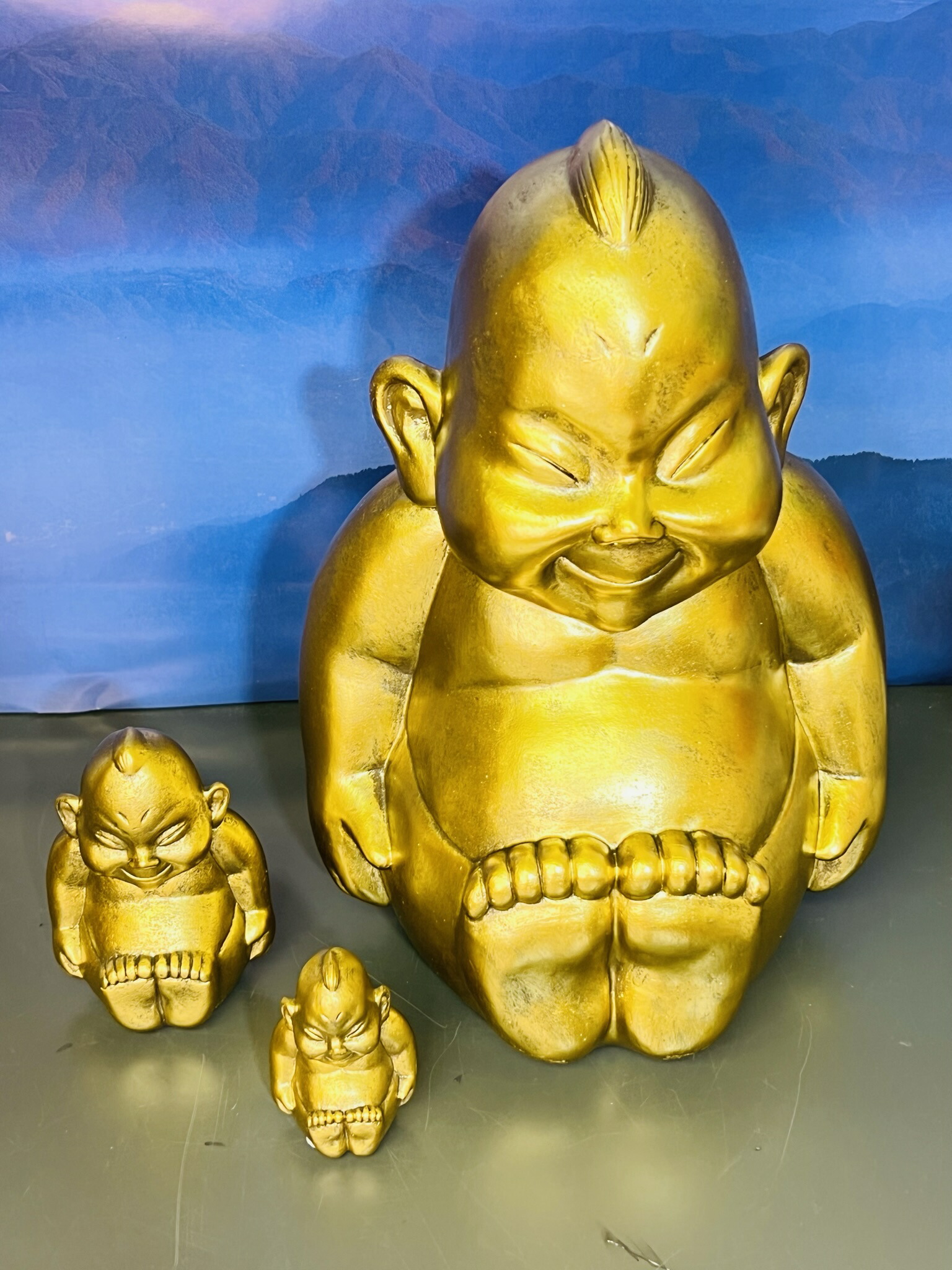 古い ビリケンさん 置物 戦前 骨董 アンティーク 縁起物 開運 古い