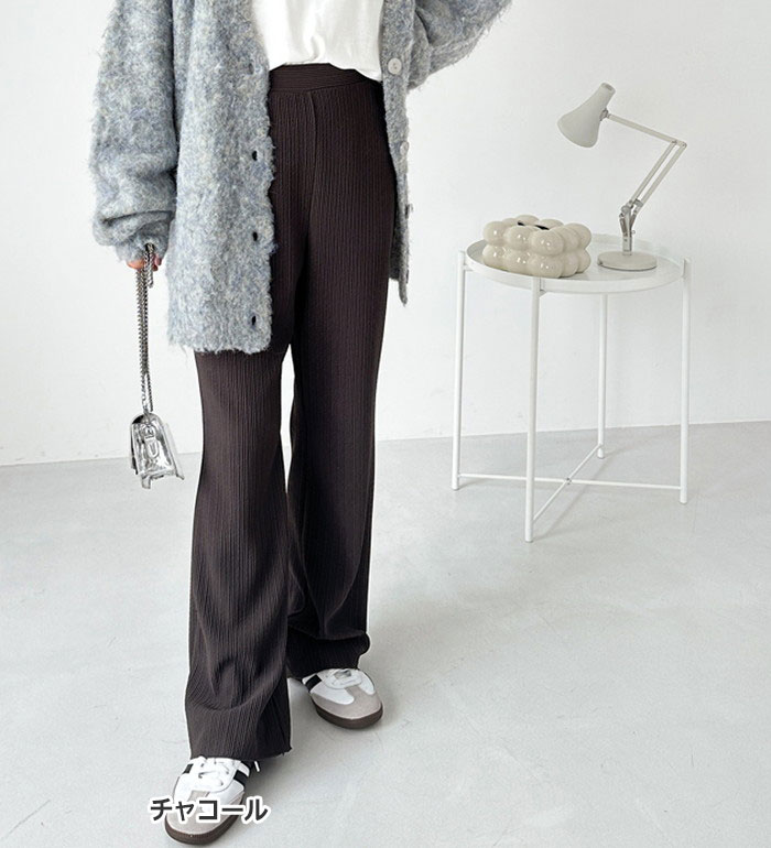 楽天市場】セルフカット美脚魅せセミフレアパンツ レディース 秋 冬 春