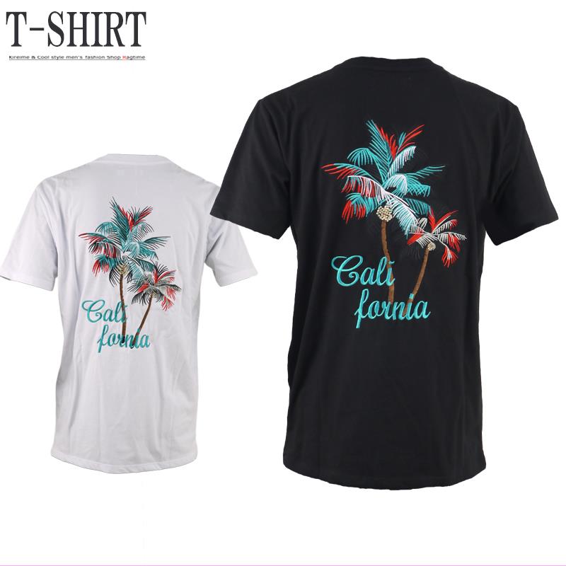 楽天市場】サマーtシャツ ヤシの木 刺繍 クルーネックTシャツ T