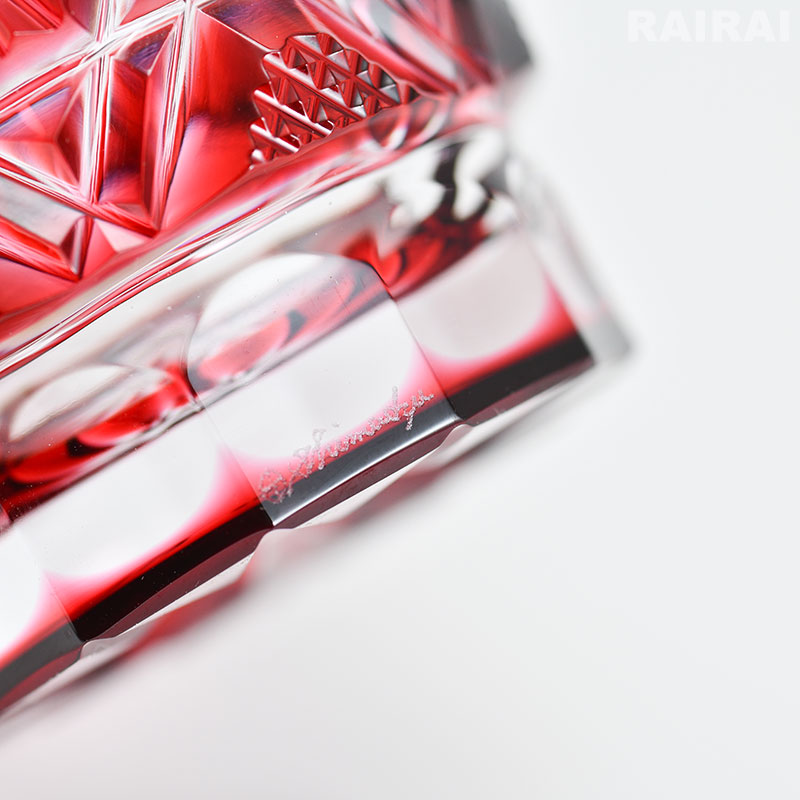 楽天市場】薩摩切子 冷酒グラス cut01 金赤 鹿児島 島津薩摩切子 薩摩