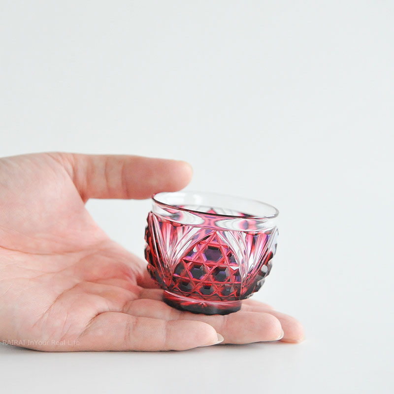 m*t様 復元 島津 薩摩切子 猪口 赤（紅） 切子 色被せガラス 尚古集成