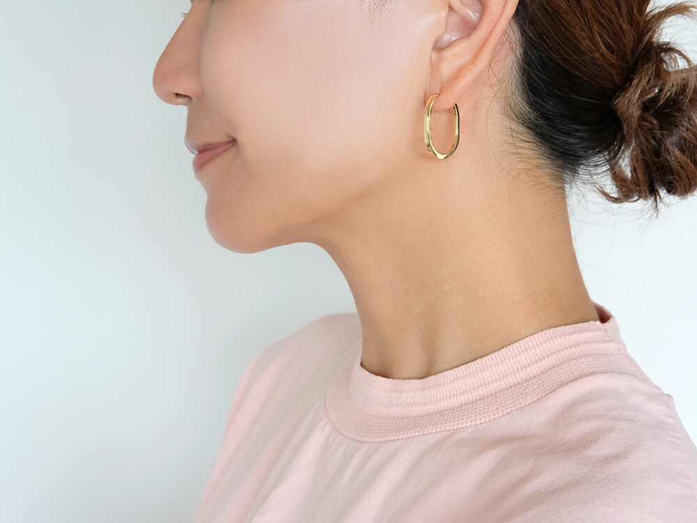 楽天市場】K18 アノルス ラージ フープピアス レディース 女性用 18K