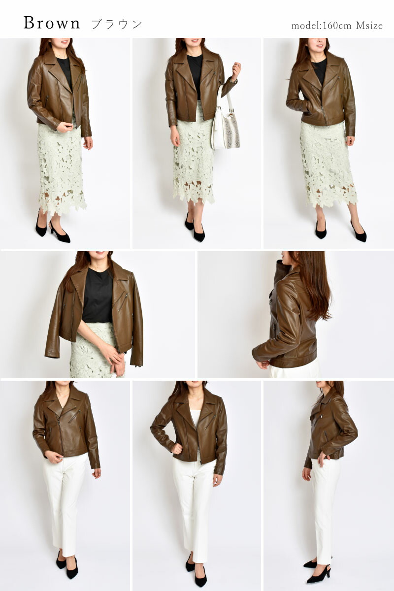 楽天市場】ライダースジャケット ラムレザー レディース 本革 春 秋 冬