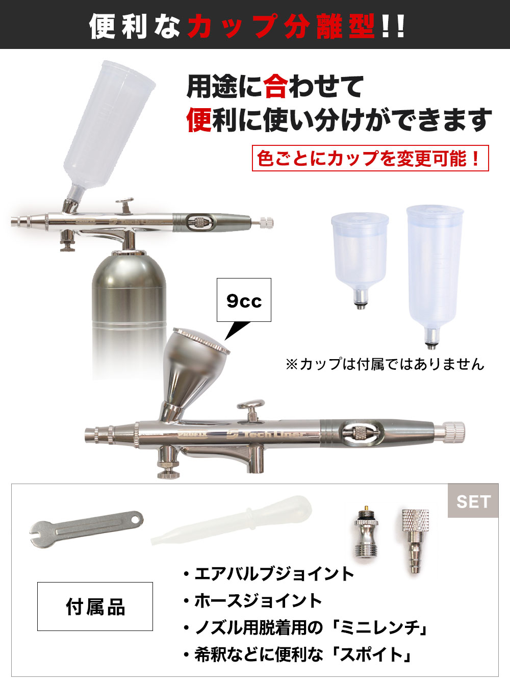 エアテックス APC002 タミヤ ハンドピース フルセット エアテックス