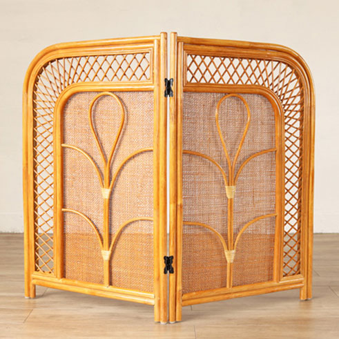 昭和レトロ エスニック ラタン 4連 パーテーション 間仕切り 仕切り