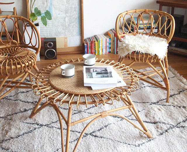 楽天市場】ラタン 天然籐 リゾートテーブル センターテーブル 直径70cm