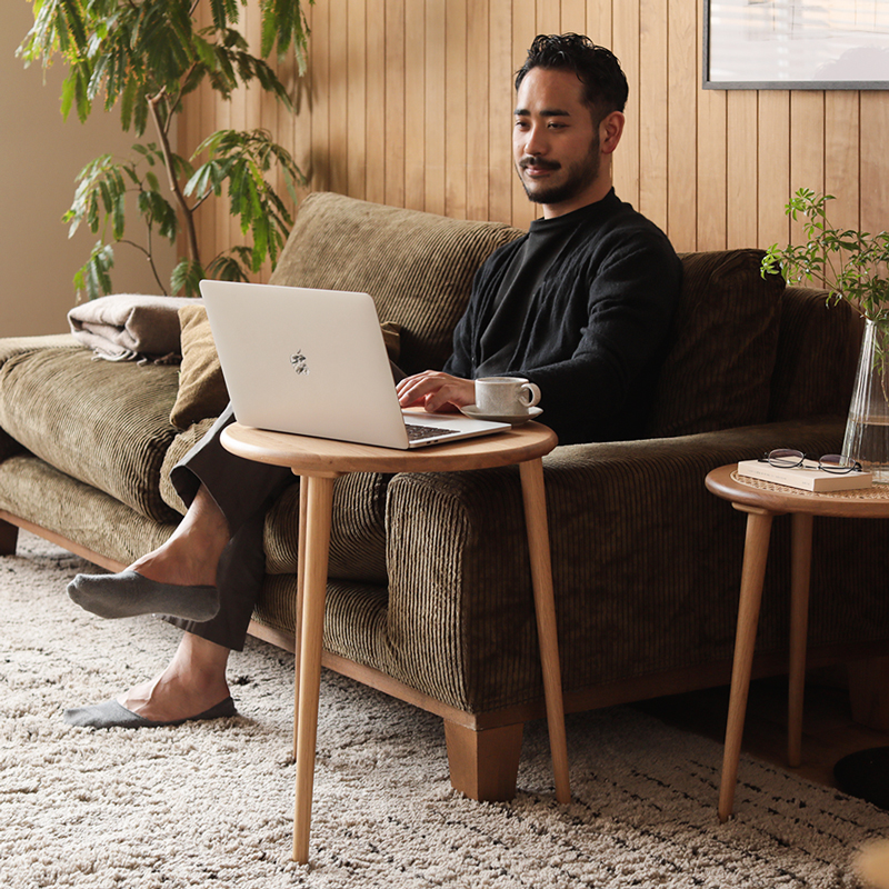 楽天市場】ネストテーブル RattanMix／NA 円形 ナチュラル 北欧 オーク