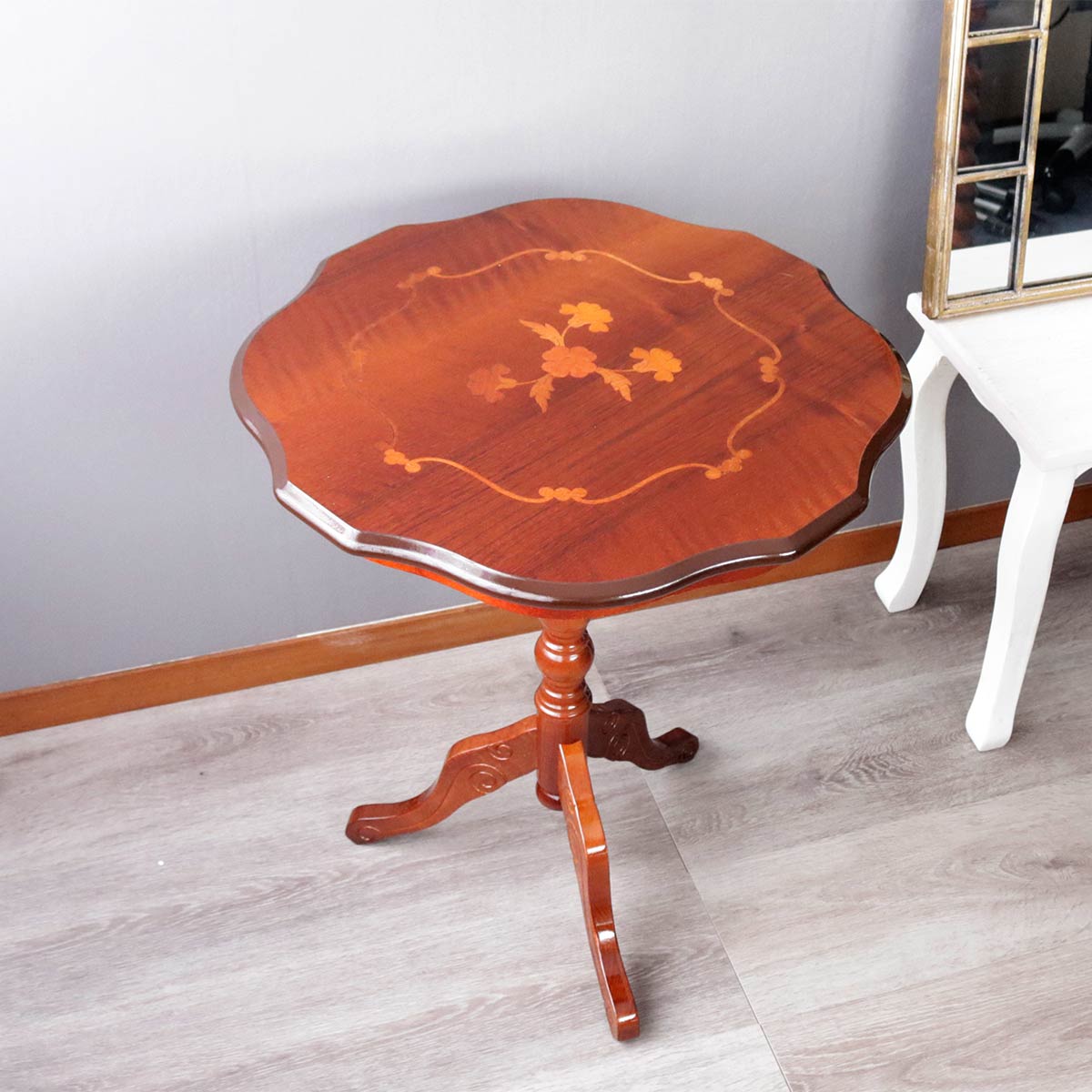 ティーテーブル イタリア グリーン 象嵌 カフェテーブル