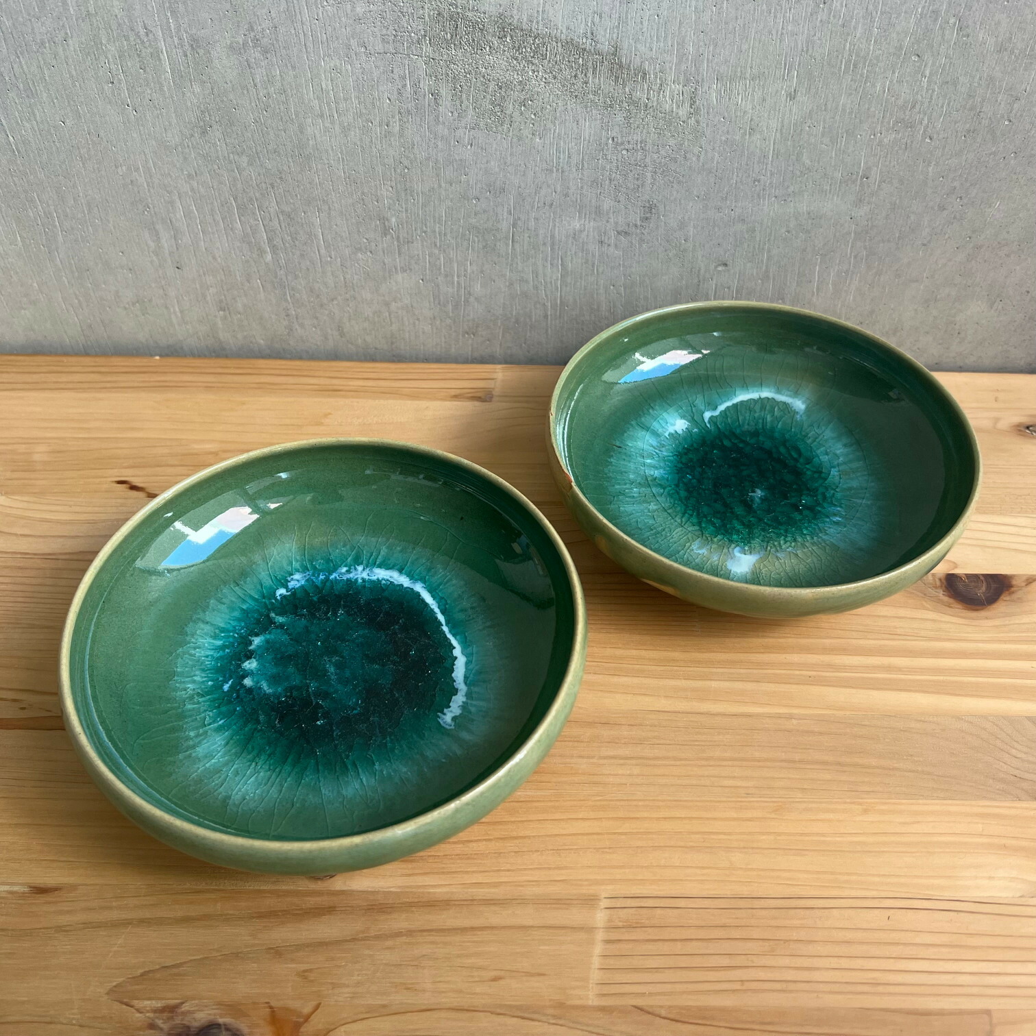 上野焼]青緑の模様が美しい陶器の容器 上野焼]青緑の模様が美しい陶器