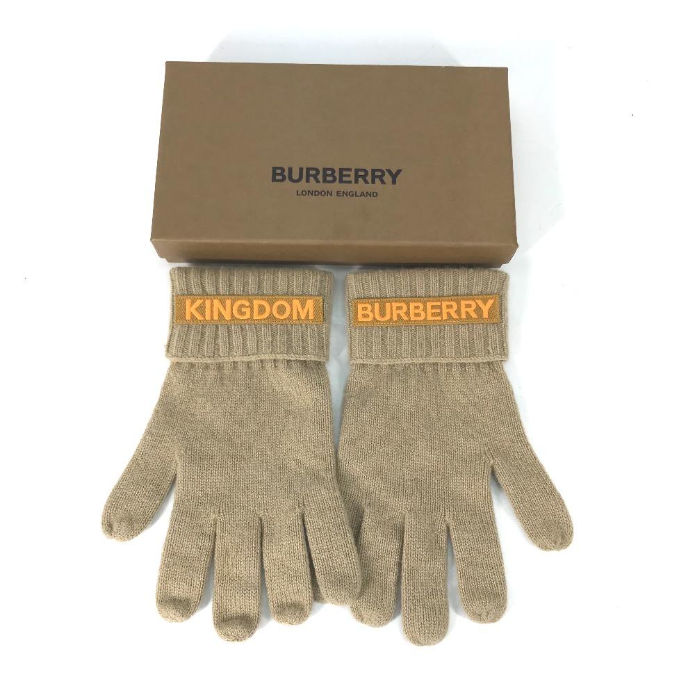 新品《 BURBERRY バーバリー 》カシミア グローブ S/M ベージュ 【公式