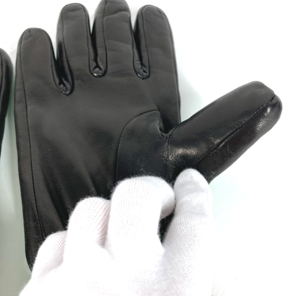 ボッテガヴェネタ レザー編み込みデザイン手袋 ブラック ボッテガ