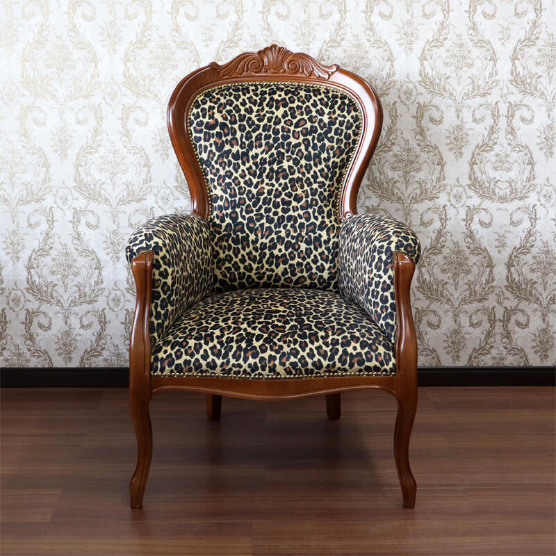 楽天市場】ポイント5倍SALEイタリア製 アームチェア レオパード