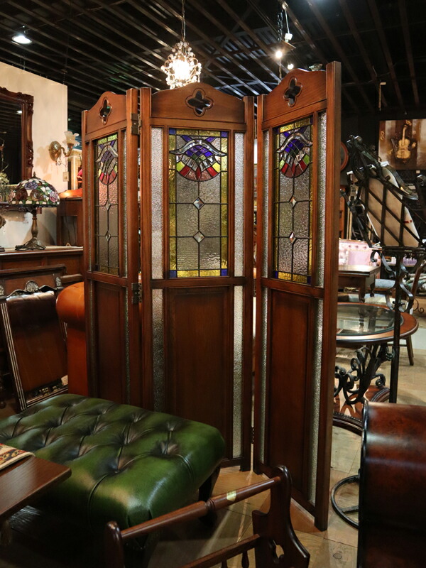 アンティークな部屋/ 折畳み式 三面鏡 （ダークブラウン） シャビー