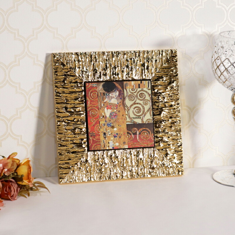 目玉商品 現地購入純金23KTグスタフ・クリムトイタリア製額 直径27.5cm