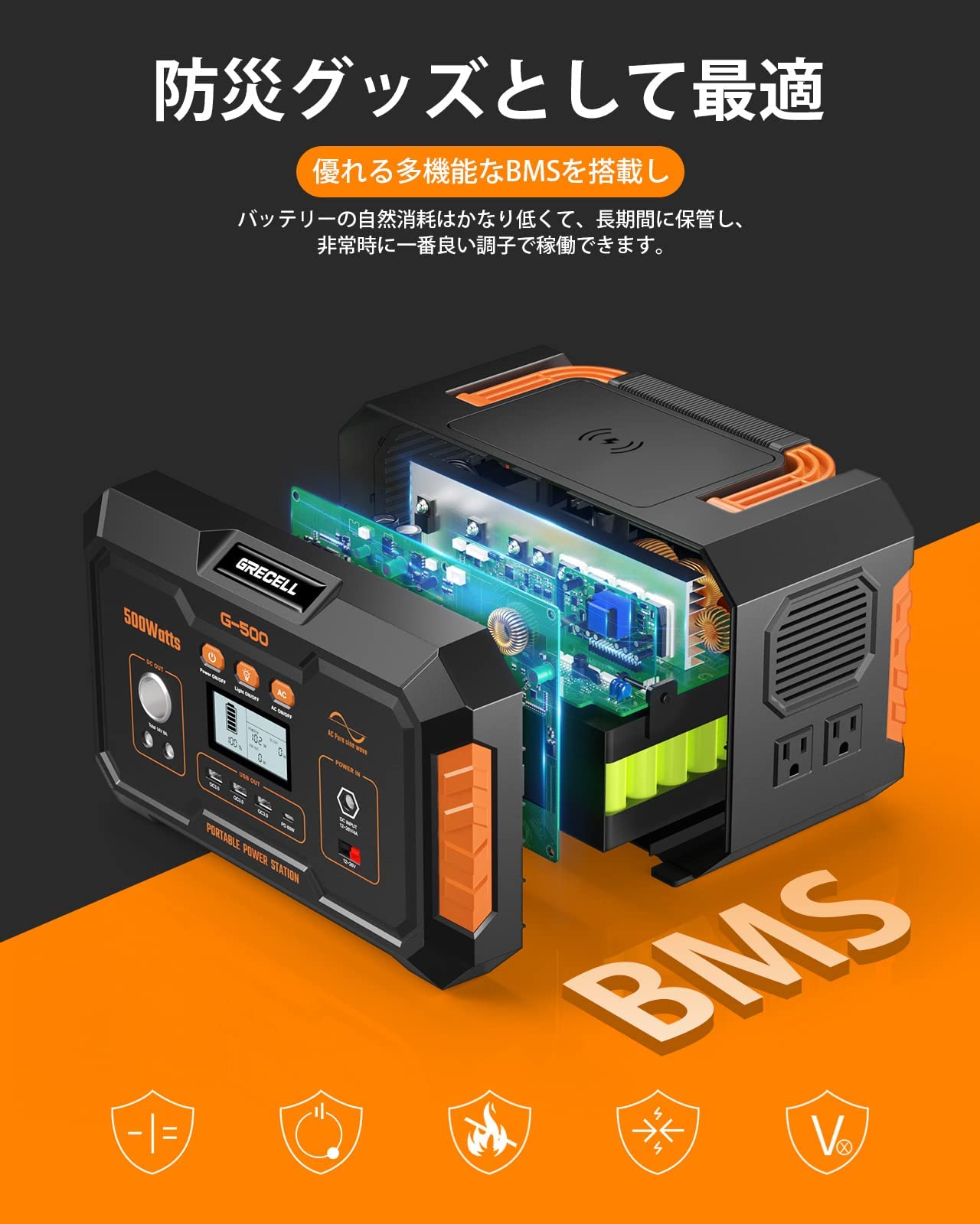 楽天市場】ポータブル電源 大容量 500W GRECELL 140400mAh/519wh