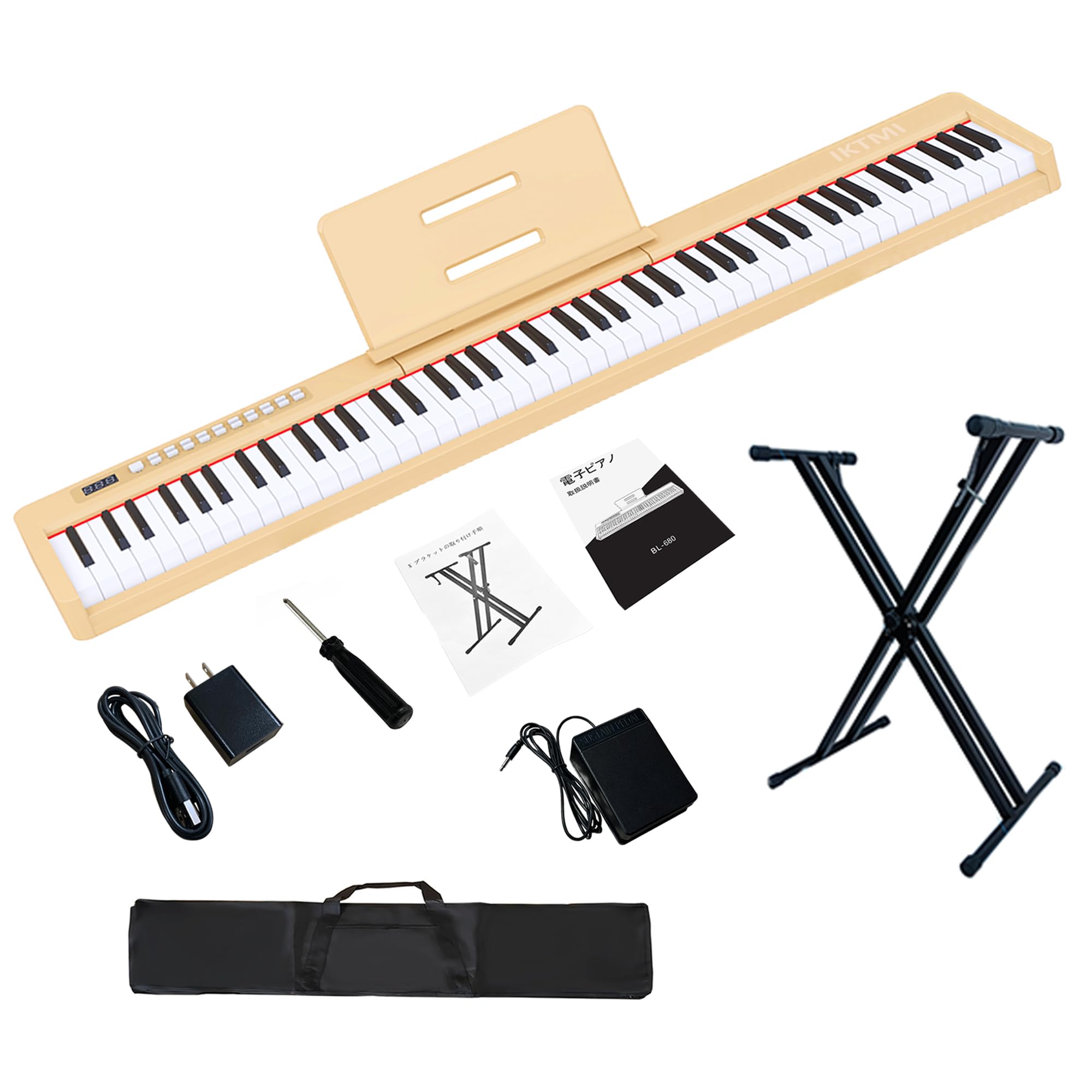 電子ピアノ 88鍵盤 充電タイプ スリム軽量 ベージュ 楽天市場】【5