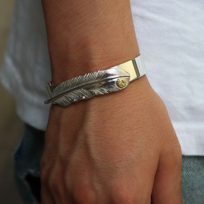 楽天市場】TADY&KING特大SVフェザー平打ちバングルK18ウルフ