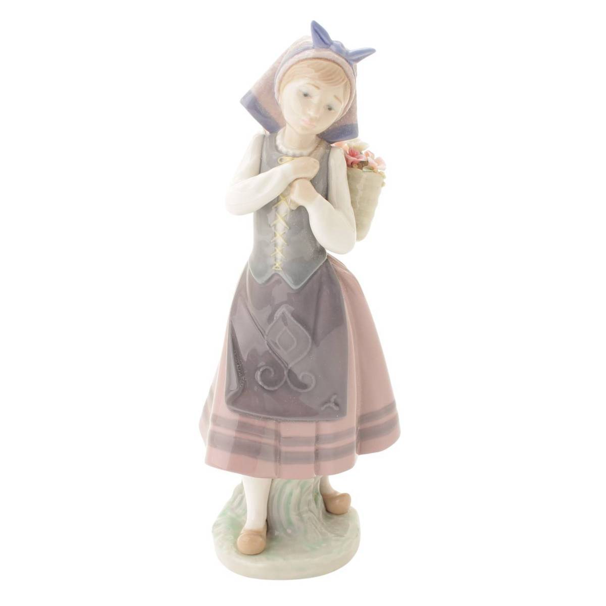 ポーセリンアート リヤドロ人形 花籠を持つ少女 楽天市場】【リヤドロ