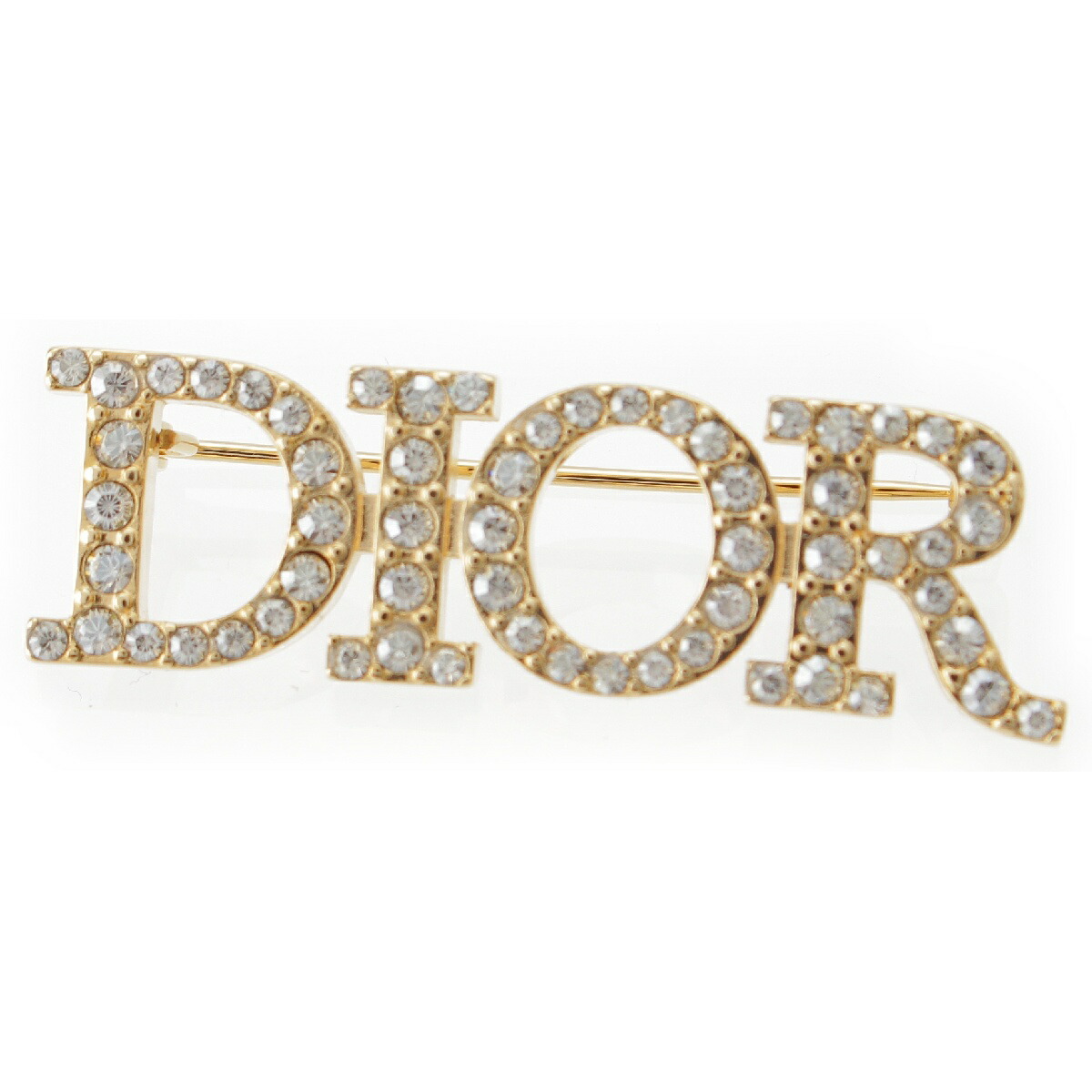 Dior ディオール ブローチ CDロゴ ラインストーンシルバーアクセサリー