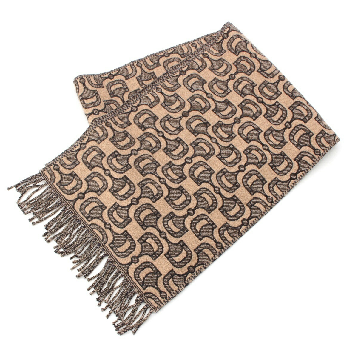 楽天市場】グッチ GUCCI ウール ホースビット 総柄 フリンジ マフラー