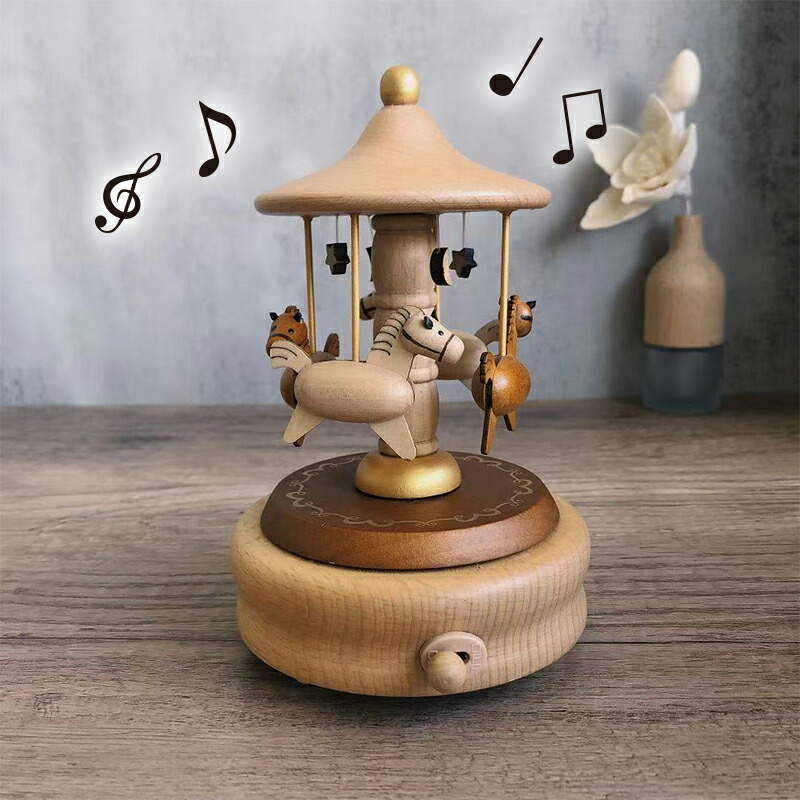 回転木馬のオルゴール付き置物(トビン.フレイ) 回転木馬のオルゴール