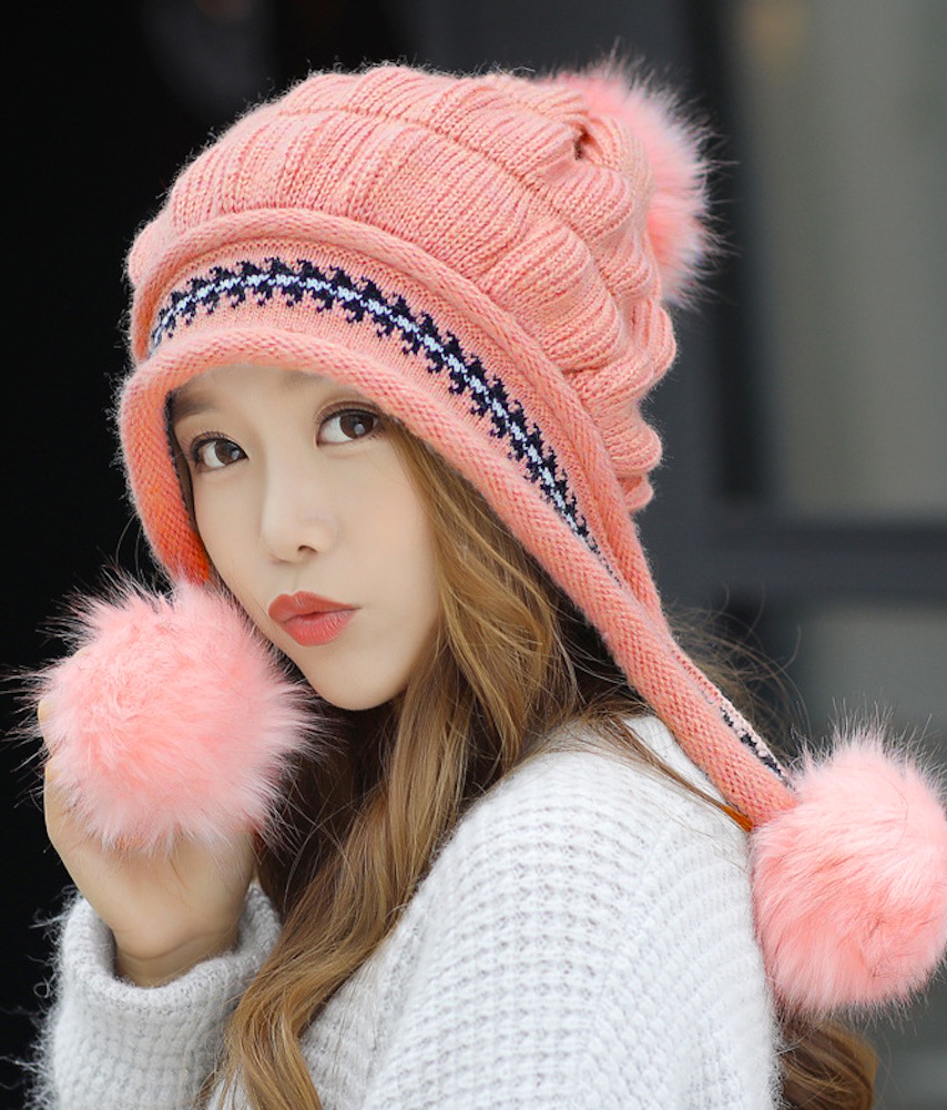 misha&puff ポンポン付きニット帽 misha&puff ミーシャアンドパフ