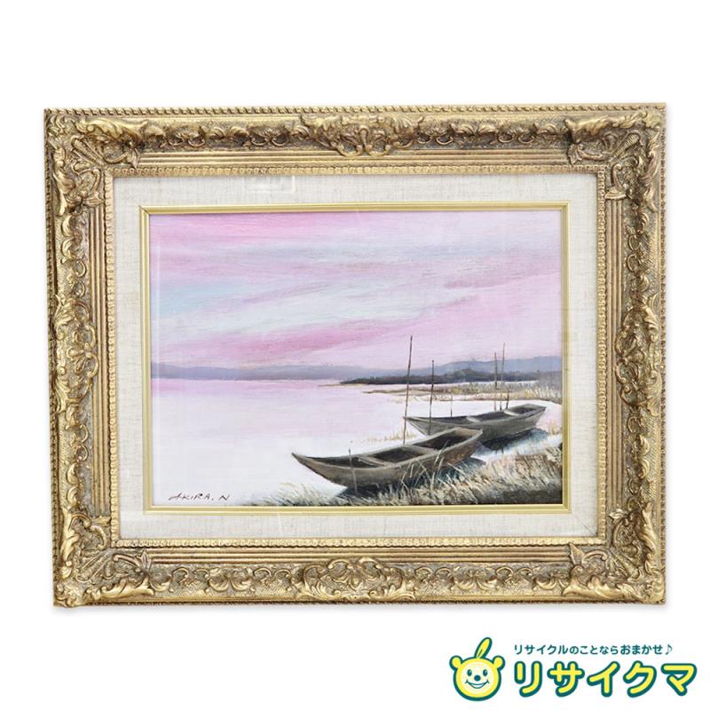M▽平田武夫 油彩 絵画 額縁 初夏の奥入瀬 F10 (37968) 【公式通販】