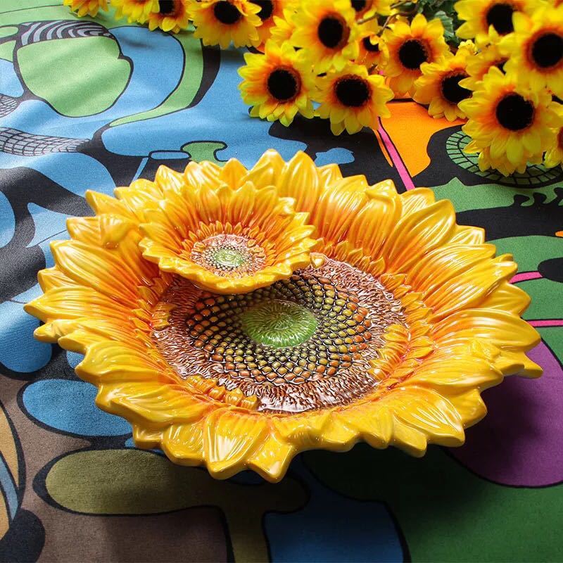 楽天市場】A008113ヒマワリ柄 お皿二点セット プレート 食器 陶器