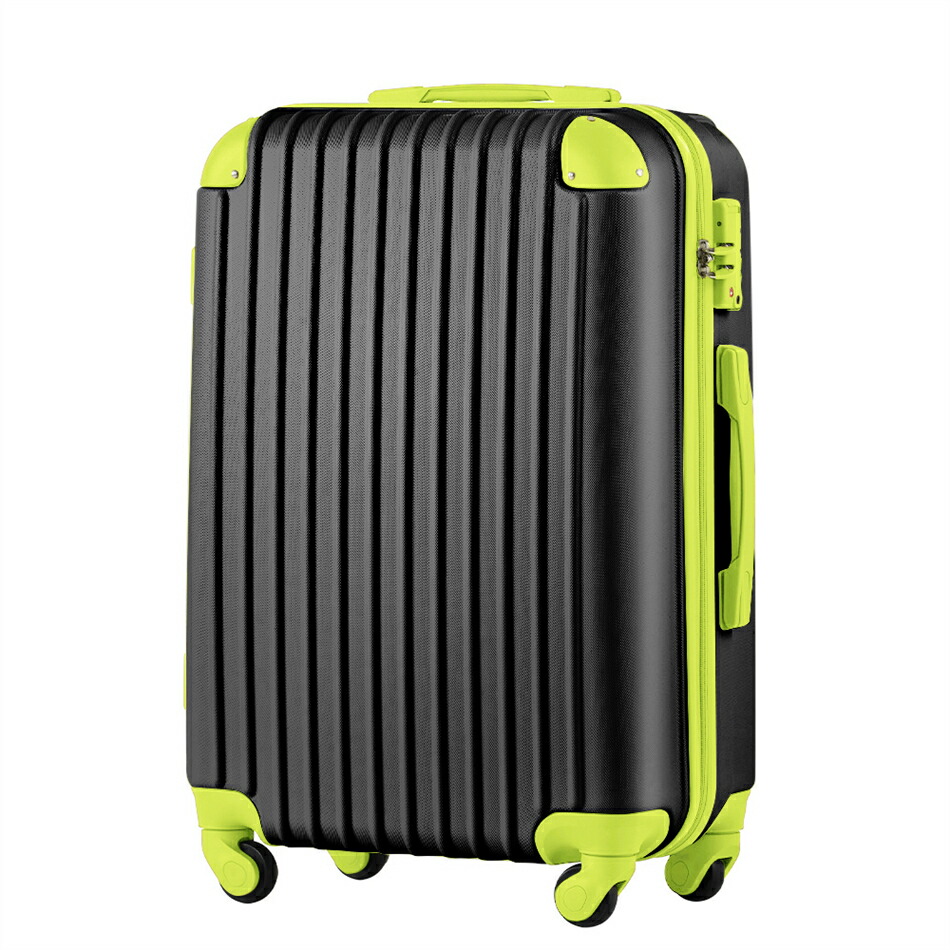 楽天市場】Mサイズ【ブラック+グリーン】 スーツケース キャリーバッグ