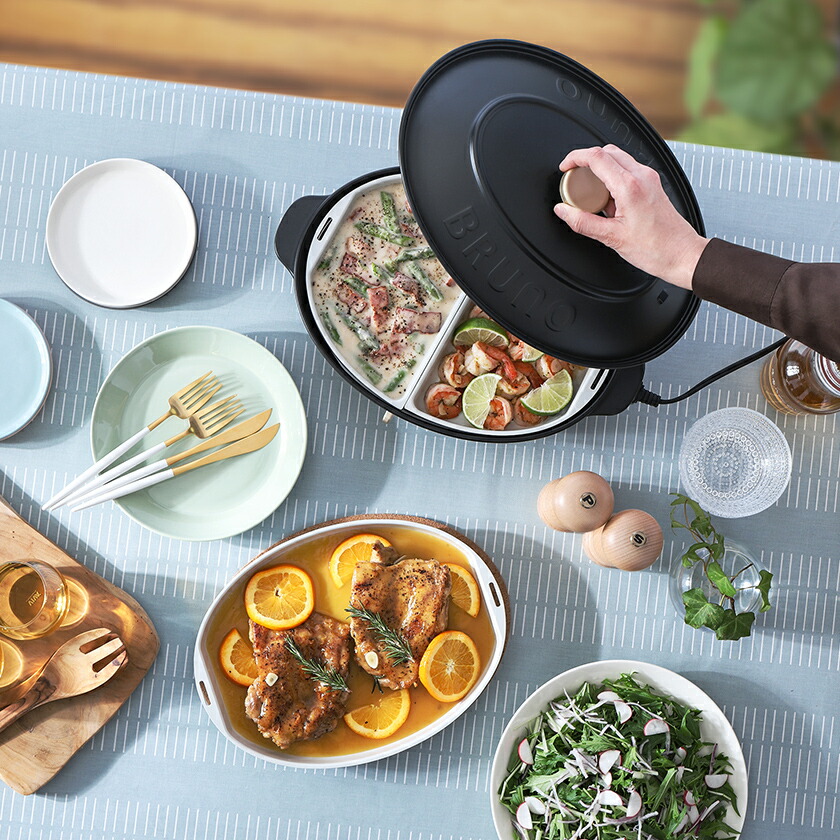 新品】BRUNO crassy+ ブルーグレー オーバルホットプレート 楽天市場