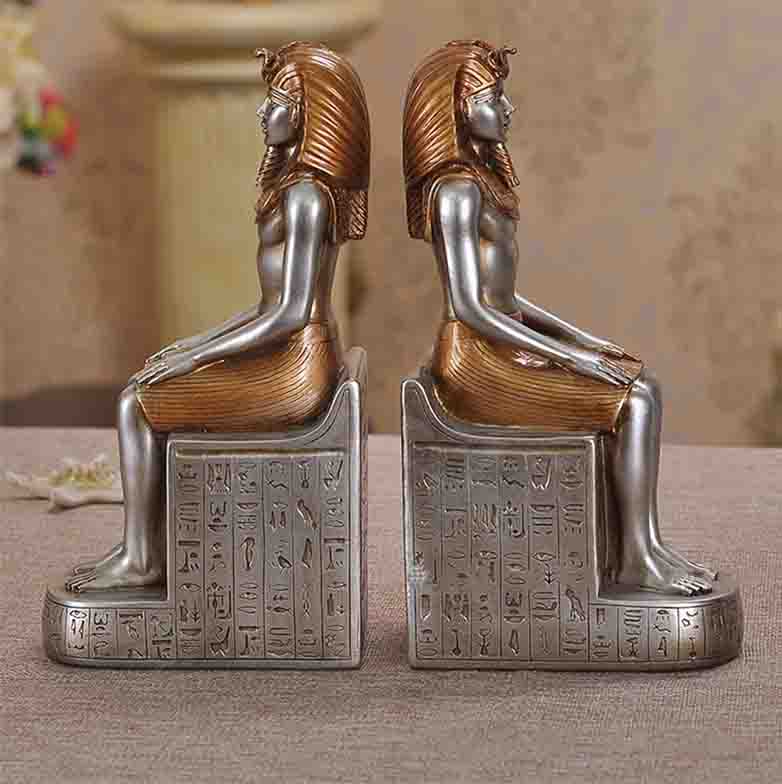 楽天市場】ユニークな古代エジプト ファラオの装飾ブックエンド彫像