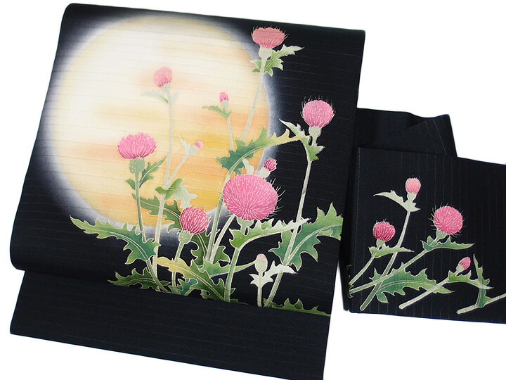 美しい古美術◾️蔵から紺色のアザミの花が描かれたステキな雰囲気の夏