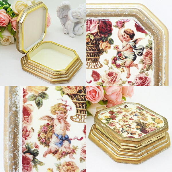 楽天市場】イタリア製 アンティーク調 エンジェルとローズ柄